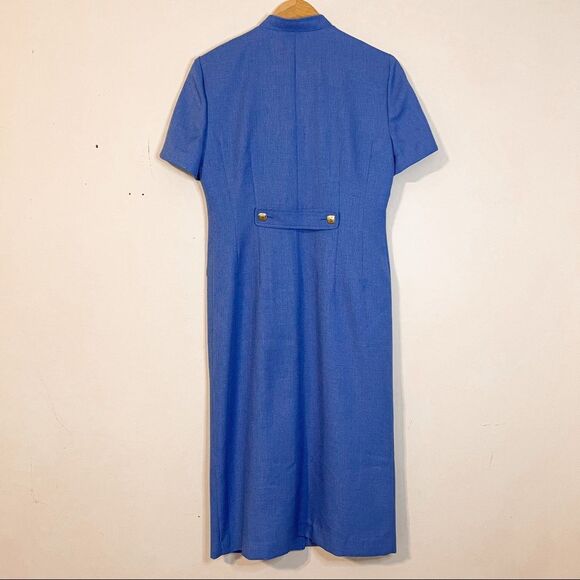 Vintage Button Down Blue Dress 10P - Picture 2 of 7